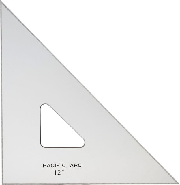 TRIANGLE ACRYLIC TOPAZ 45/90 12IN