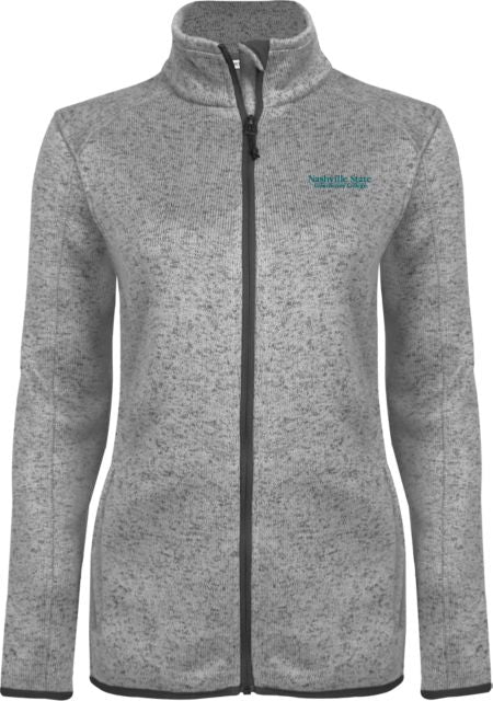 Nashville State Womens Heather Fleece Jacket Nashville State CC Wordmark - ONLINE ONLY
